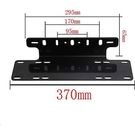 Supporto per targa universale in alluminio per fuoristrada e camion, adatto per paraurti anteriore, barra LED e fari da lavoro (1/3)
