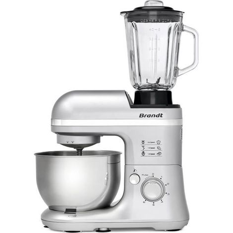 Robot pâtissier multifonction 4l 650w gris - Brandt - km650bs (1/4)