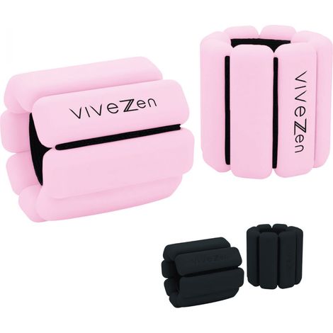 Poids lestés réglables pour course ou fitness, poignets ou chevilles - 1Kg - Rose - Vivezen