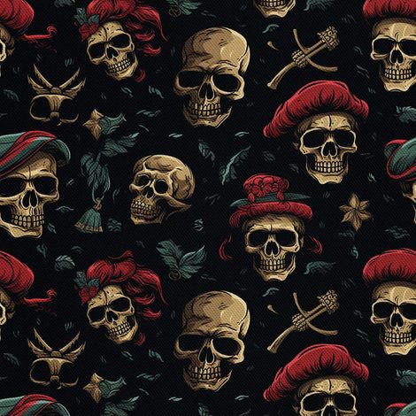 Tela Oxford decorativa para exteriores - Motivo de calavera I DX4099 (1/5)