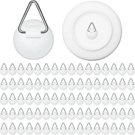 Set di 100 ganci rotondi autoadesivi per decorazioni murali con piatti e foto. (1/5)
