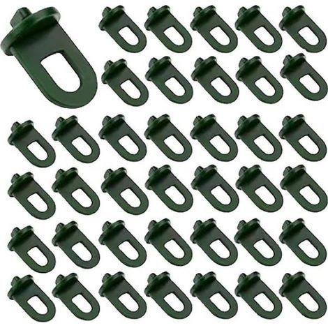 Pack of 50 greenhouse clips with ultra-strong fastening and eyelets - The best support for trellises and plants in your greenhouse - Greenhouse accessories (1/5)