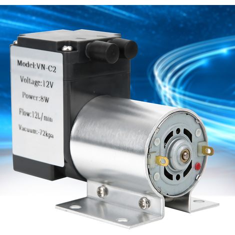 Pompe à vide grande puissance, pompe d'aspiration à pression négative avec support -72 kPa 8 W 12 l/min (DC12 V)
