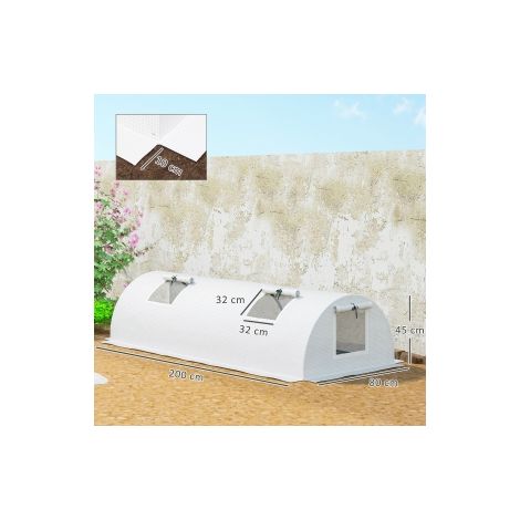 Serre de jardin en acier avec toit arrondi, fenêtre enroulable et protection UV, pour balcon, terrasse et potager (1/5)
