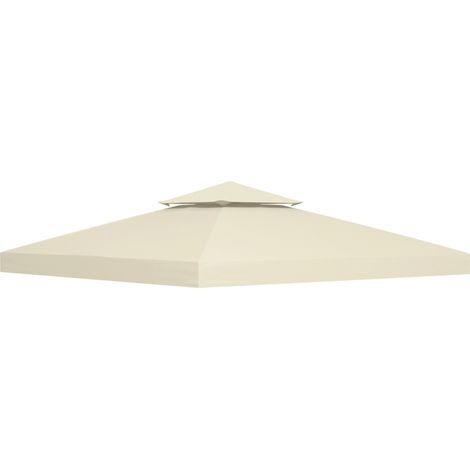 Telo di ricambio per tetto gazebo 3x3 m in poliestere beige crema (1/5)