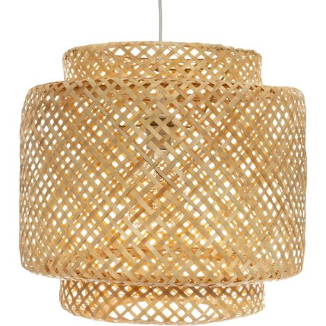Suspension en bambou coloris naturel - diamètre 40 x Hauteur 38 cm (1/4)
