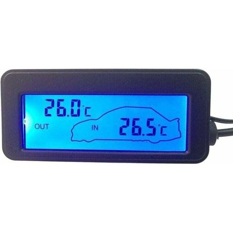 12V Auto Innen Außen Thermometer Digital Thermometer Auto Thermometer Hintergrundbeleuchtung Mini LCD Thermometer Auto Innen Außen Thermometer (1/4)