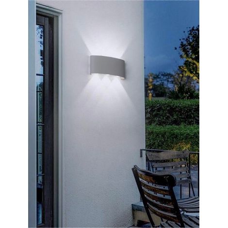 Applique Led Luce Bianca Faretto 16 W Lampada Da Parete 6 Cob Ip65 Grigio Es68gf (1/2)