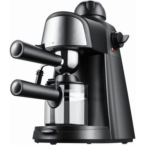 Decdeal Espresso-Kaffeemaschine, 5 Bar, 2–4 Tassen, 240 ml Fassungsvermögen, 800 W, Maker mit Dampf, Milchaufschäumer, Dampfstab für Cappuccino, Latte Macchiato, Mokka
