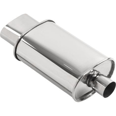 Silencieux arrière double paroi en acier inoxydable, entrée 63mm sortie 80mm, pot universel pour voiture (1/5)