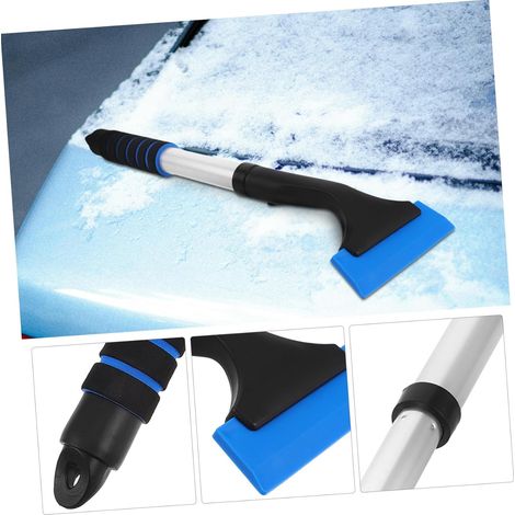 Scarponi da neve telescopici multifunzionali per auto, raschiaghiaccio e strumento compatto e portatile per la rimozione della neve, adatti per giardini e campeggio invernale. (1/4)