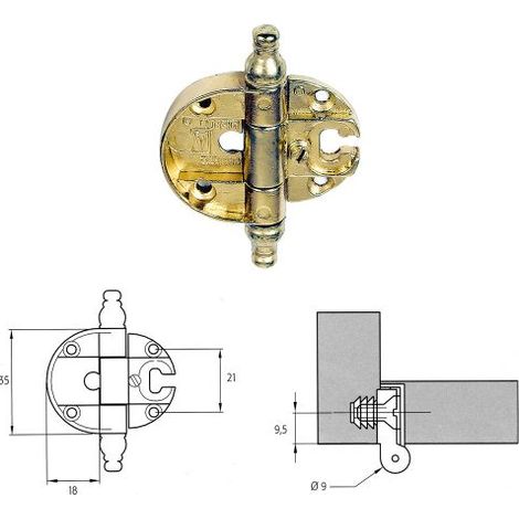 CERNIERA PER MOBILI 'A0056' bronzata 2 PZ