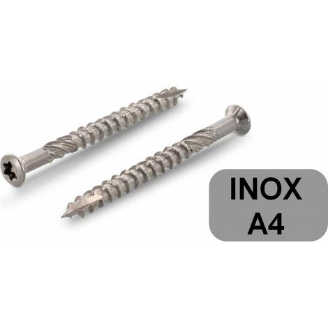 100 vis terrasse inox A4 tête réduite Torx TX25 autoforeuse 5 x 80 mm