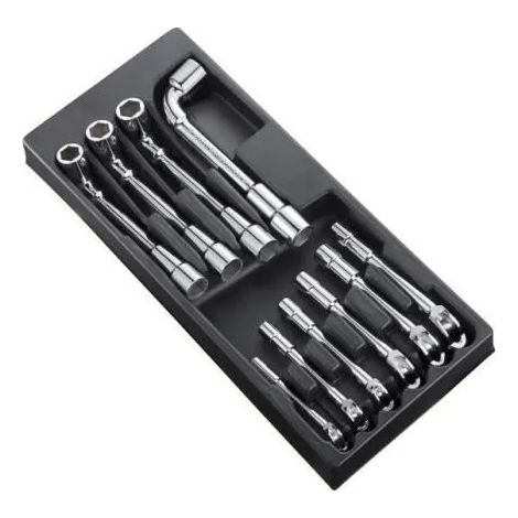 Modulo attrezzi expert con 10 chiavi a tubo nero plastica