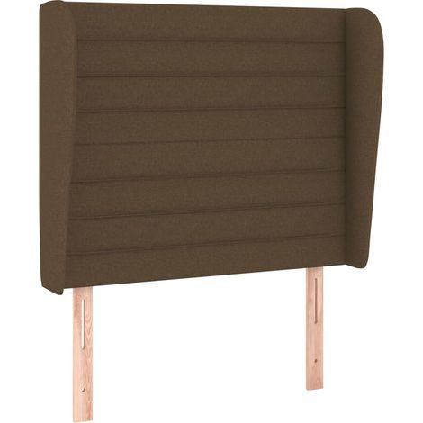 Tête de lit avec oreilles, Résistante et économique, Panneau de lit, Marron foncé 103x23x118/128 cm Tissu OIB4212E (1/5)