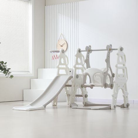 3-in-1 Toddler Swing Slide Set with Basketball Hoop (1/3)