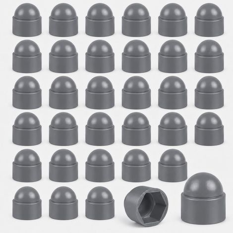 30 Pièces Cache Vis Gris M12, Cache Écrou Hexagonal de Protection (1/5)