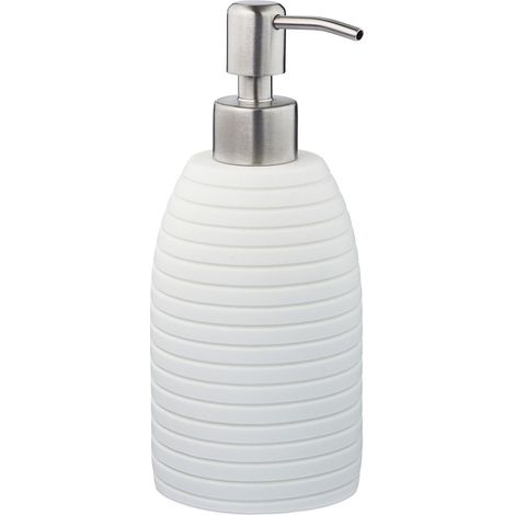 Dispensador de jabón decorativo baño 18 x 8 cm dosificación precisa de poliresina gris 130009155 (1/5)