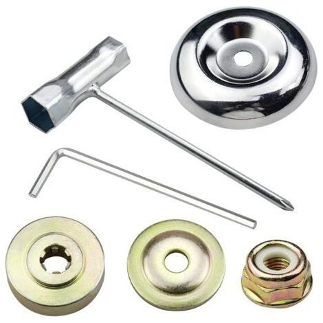 6 Morceaux Kit Ecrou Tete Debroussailleuse Universelle Kit Fixation écrou Lame Boîte, Pour Tondeuse à Gazon Tondeuse Débroussailleuse (1/5)