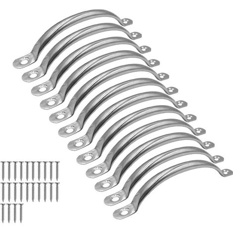 12 Pièces poignées en acier inoxydable,Poignée Meuble Cuisine,Poignee de Meuble Cuisine,Fourni avec des vis,pour Cuisine,Armoire,Meuble Tiroir,Salle de Bain, Chambre(Argent) (1/5)
