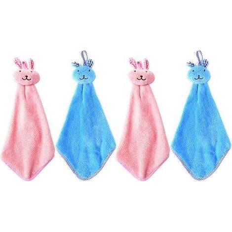 Essuie-Mains à Suspendre pour Cuisine Serviette à Main en Velours Corail ,Essuie-Mains Lavables,Lot de 4 (1/5)