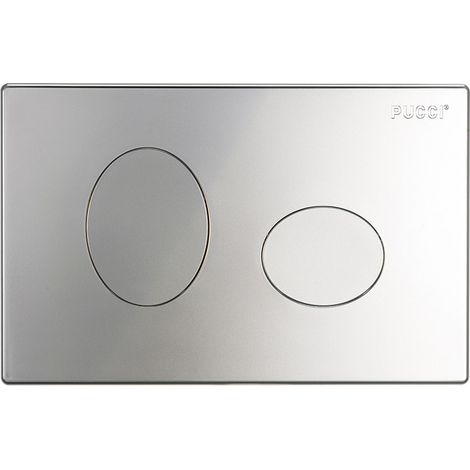 PLACCA PER CASSETTA INCASSO PUCCI ECO 2 PULSANTI ELLISSE MOD.2014 Cromo-Satinata (1/3)