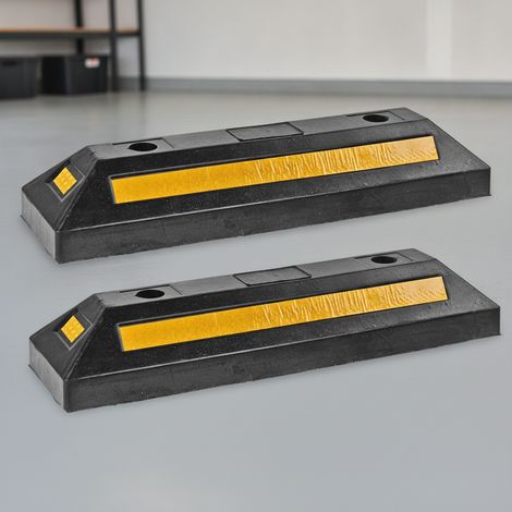 Parkhilfe Fahrzeugstopper Radstopp Gummistopper Garage Parkplatz 2er Set (1/5)