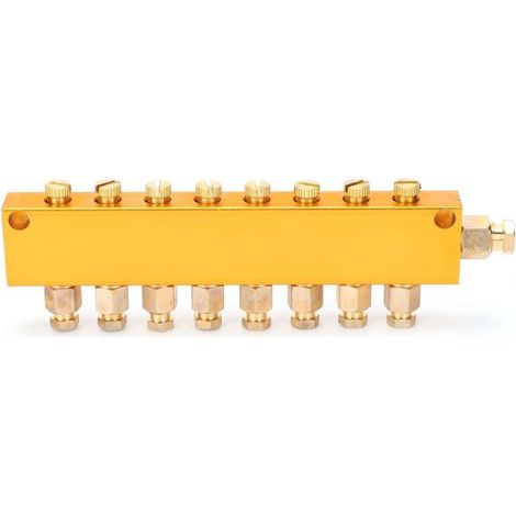 Distributeur d'huile en acier inoxydable, tube réglable, séparateur à piston, type B, 1 entrée, 8 sorties-DOU (1/4)
