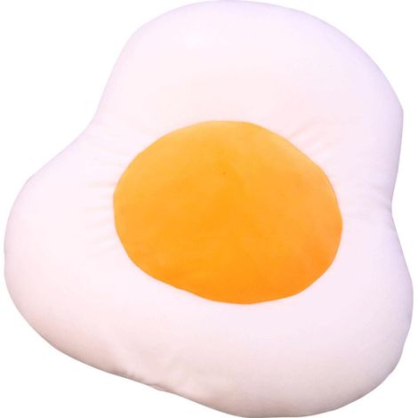 Coussin en peluche œuf, oreiller créatif en mousse œuf poché, jouet en peluche