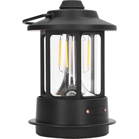 LED-Campinglaterne 5-170 lm, wasserdicht, ergonomisch und tragbar, mit Metallgriff, schwarz. (1/5)