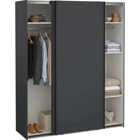 Dmora - Armario multiusos 2 puertas Margot, Muebles multifuncionales, Zapatero, Armario para zapatos, 179x65 h220 cm, Gris