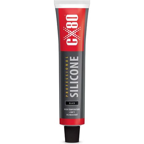 Sellador de silicona negro de alta temperatura CX80, 80 ml
