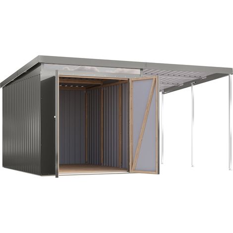 GH Iridium 2,5 graualuminium 206x289x213 mit Anbaudach 2 m