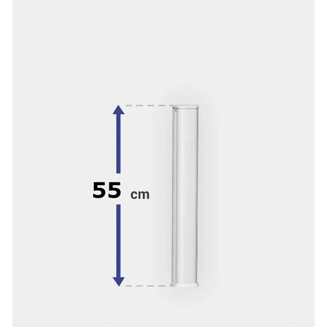 Poteau de clôture PVC avec renfort acier H 55 x L 4 cm blanc pour clôture PVC à ajourage horizontal