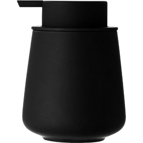Dispensador de jabón, dispensador de jabón cerámico recargable, 300 ml, dispensador apto para jabón de manos, champú, gel de ducha, detergente, cocina, baño (dispensador de jabón líquido negro)