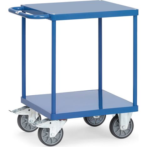 Fetra Tischwagen quadratisch Stahlblech 2 Etagen 600x600mm Ladefläche (1/3)