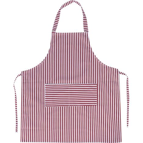 Tablier de cuisine en coton rouge avec poche spacieuse 72x65cm design pratique et confortable pour femme (1/5)