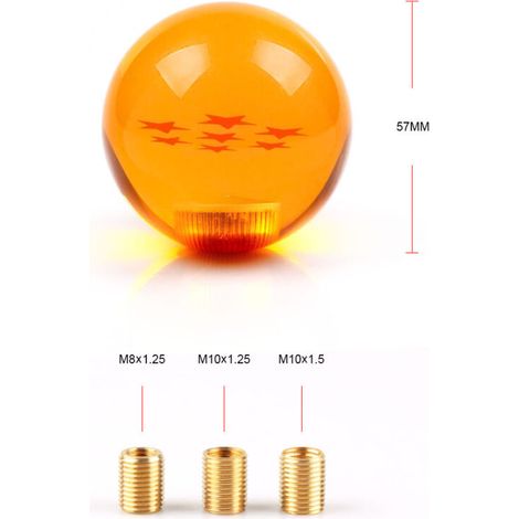 Dragon Ball Z Schaltknauf, Acryl-Wellengriff, 1-7 Sterne Schaltknauf für manuelle Schaltung, Auto-Tuningteile mit Adapter, 1 Stern (mit drei Adaptern) (1/4)