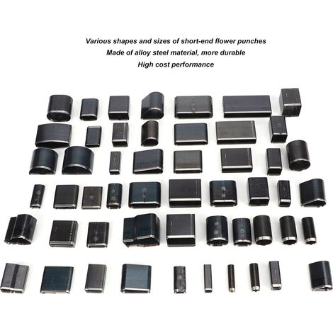 Ensemble de 52 outils de perçage pour cuir à trous ovales/ronds/carrés avec couteau creux et poinçon à fleurs à tête courte (1/4)