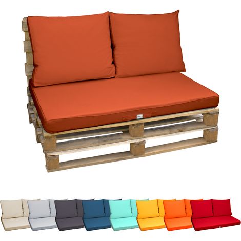 Linxor – Kit de coussins pour palette déhoussables – 120x80 cm – Tissu oxford 100% polyester – Certifié OEKO-TEX® – Lavable en machine à 30°