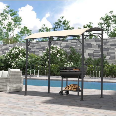 Pergola barbecue de jardin 215x150 cm beige OKMYHOME (1/5)