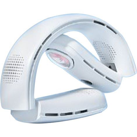 Mini ventilateur de cou nuage USB rechargeable 4000mAh, sans pales, pliable, portable, cartoon, 4 vitesses, silencieux, avec crochet cou, rechargeable, pour été (1/5)