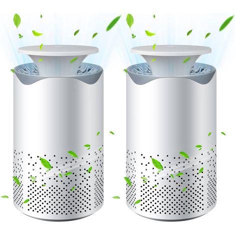 Lot de 2 purificateurs d'air pour chambre à coucher : petit purificateur d'air H13 pour la maison avec câble USB et veilleuse colorée, filtre à air pour la maison, la poussière, le pollen, les squames (1/5)