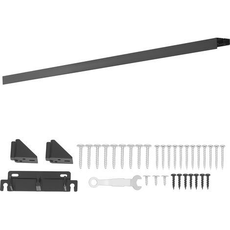Mophorn Kit de herrajes para puertas corredizas de 182,88 cm, sistema de riel doble de aleación de aluminio para puertas de 25-45 mm de grosor y 762 mm de ancho, color negro (1/5)