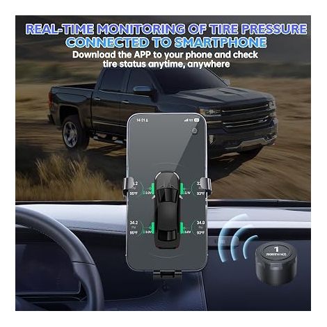 Bluetooth Tire Pressure Monitoring System with 4 External Sensors, Bluetooth Tire Pressure Sensor (1/4)