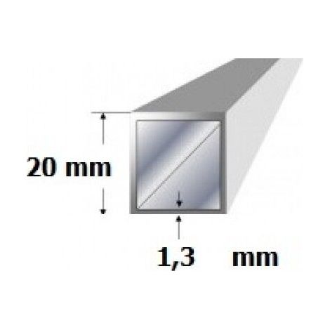 Profilo alluminio per scaffali e strutture modulari componibili dimensione disponibile: profilo alluminio tubo quadro 20x20x1,3 mt2