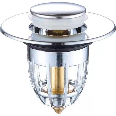 Bouchon D'évier Pop Up,Noyau de Rebond de Type Poussoir,Universel Bouchon D'évier Anti-Obstruction en Inoxydable et Cuivre,Pour Lavabo Bassin Cuisine Salle de Bain (1/5)