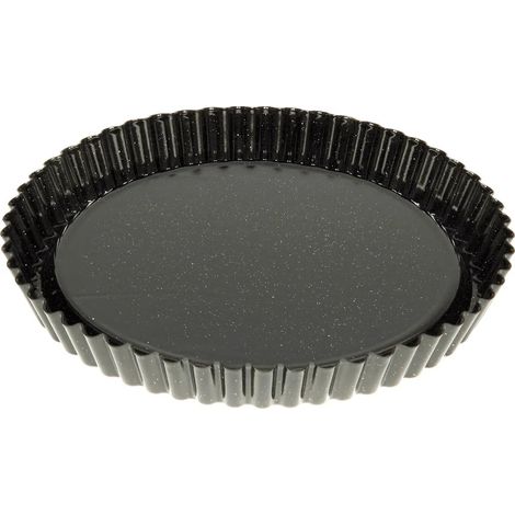 Base para tarta de frutas de 30 cm, esmaltada, de calidad profesional para repostería, negra / molde para tarta de frutas / molde para tarta salada francesa (1/2)