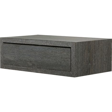 Mensola da Muro con Cassetto, Comodino Sospeso, Mensola da Parete, Rovere Scuro, 45x14,3 p23,7 cm - Legolo Maxi (1/5)