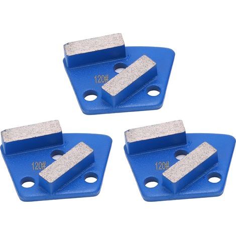 3PCS Chaussures de broyage en diamant Trapézoïde Concrets Coute Aggreesive 2 dents Bleu 120 (1/5)